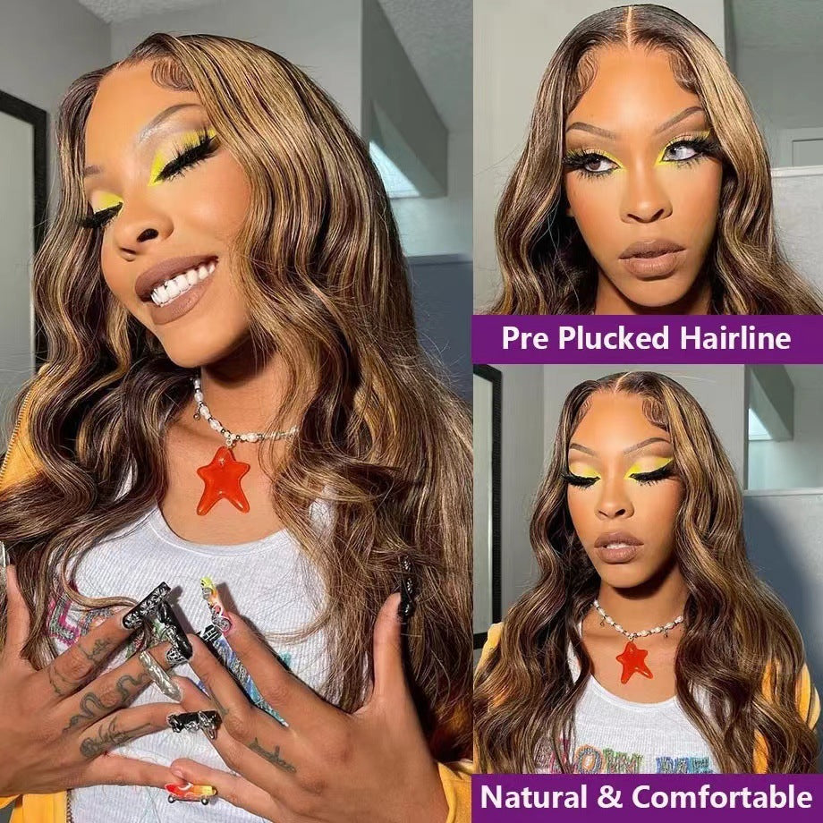 Womens Piano-Color Long Curly Hair Wigs With Big Waves In Fiber