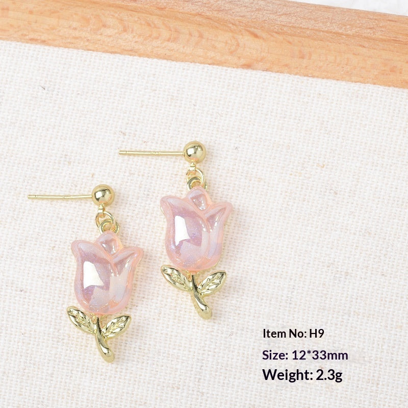 Creative Simple And Versatile Summer Flower Tulip Earrings Women