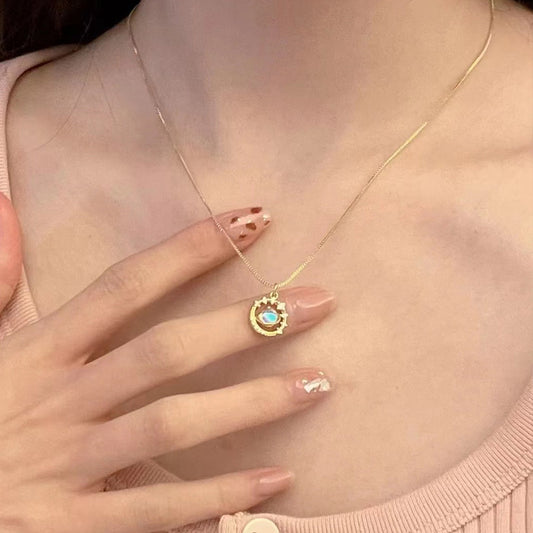 Artificial Opal Planet Necklace Round Shape