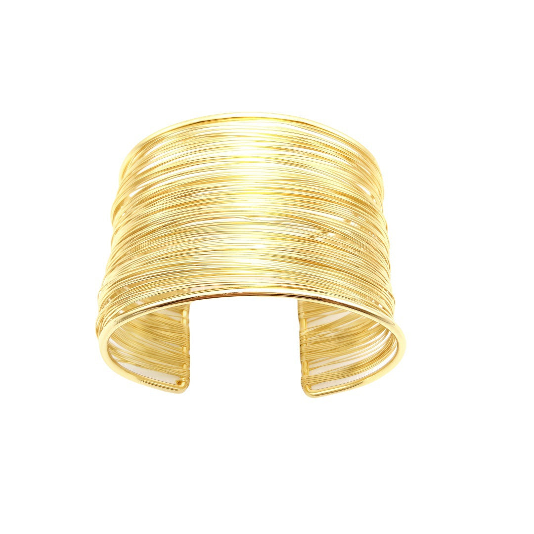 Popular Bracelet Simple Semi-Circular Hollow C-Shape Bangle Trendy All-Match Elegant Jewelry