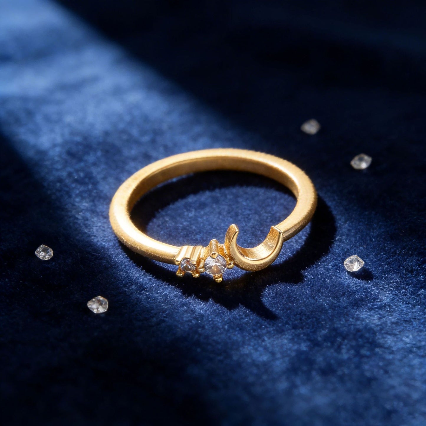 Light Luxury Fashion All-Match Star And Moon Ring