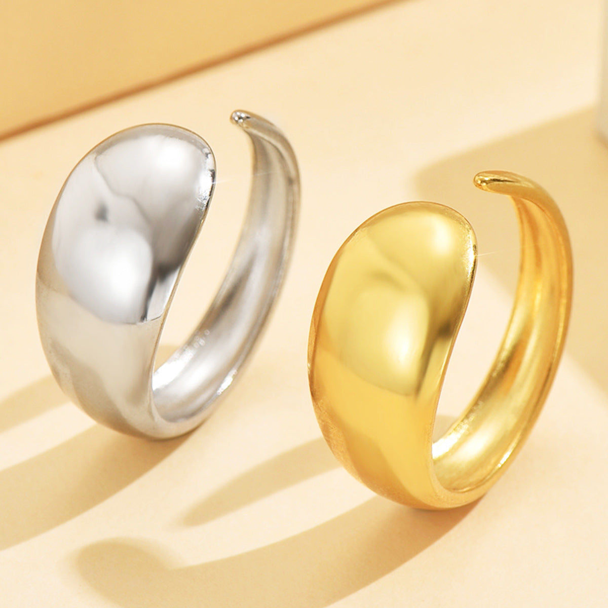 Stainless Steel Ring For Women Metal Hydraulic Vacuum-plated Gold Jewelry