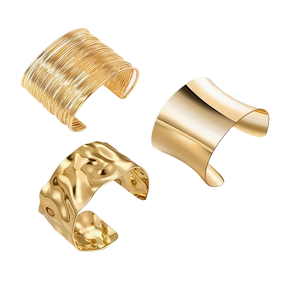 Popular Bracelet Simple Semi-Circular Hollow C-Shape Bangle Trendy All-Match Elegant Jewelry