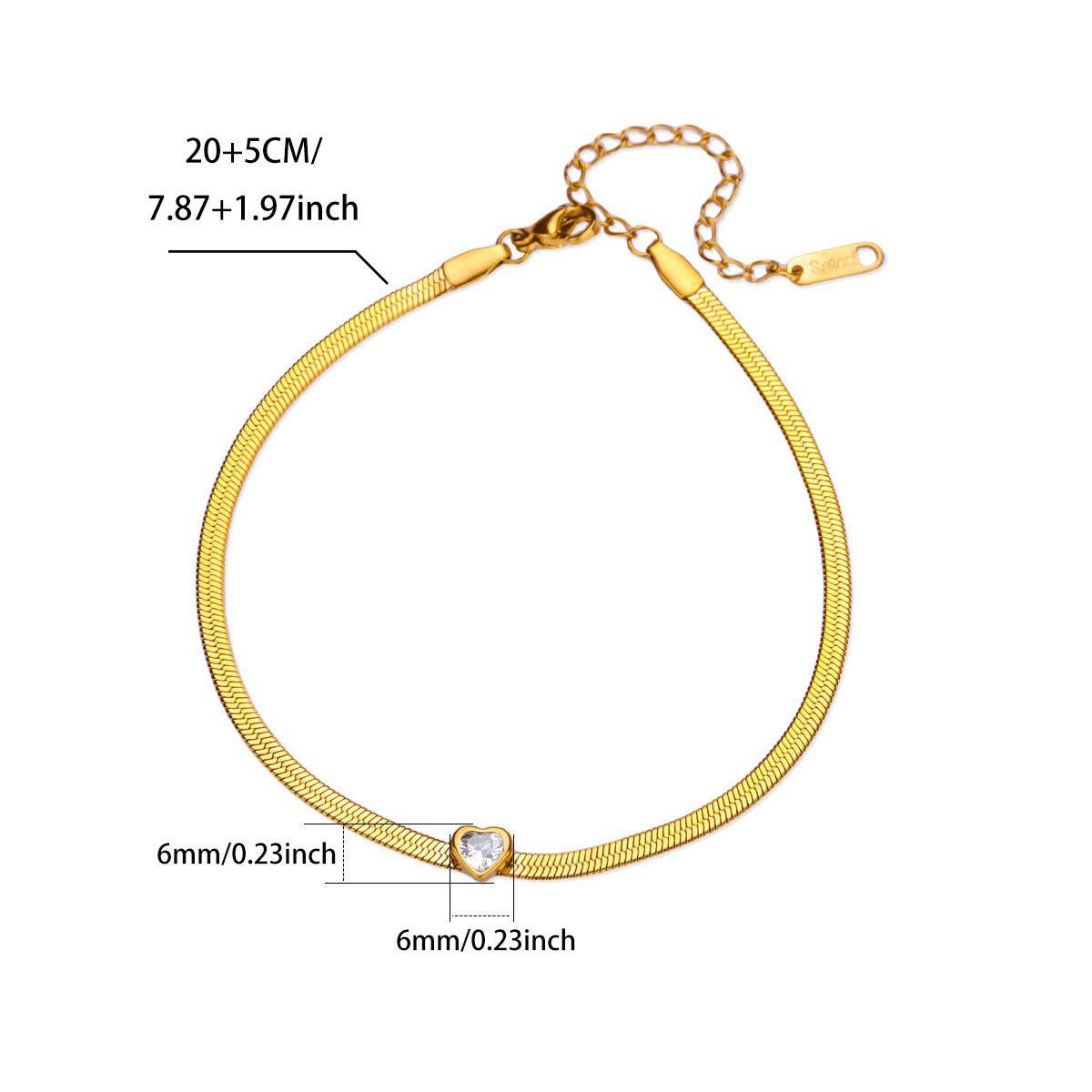 18K Gold-plated Stainless Steel Snake-chain Blade Chain Anklet