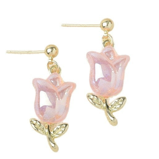 Creative Simple And Versatile Summer Flower Tulip Earrings Women