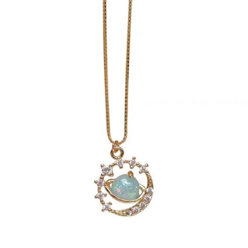 Artificial Opal Planet Necklace Round Shape
