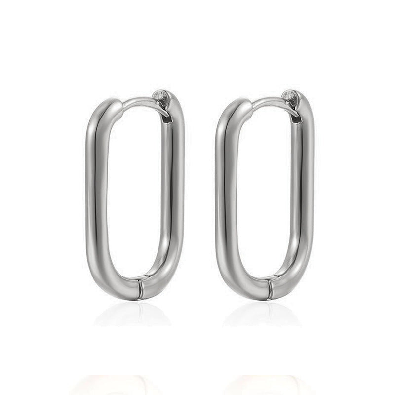 Square Titanium Steel 18k Gold-Plated Quadrilateral Minimalist Stud Earrings