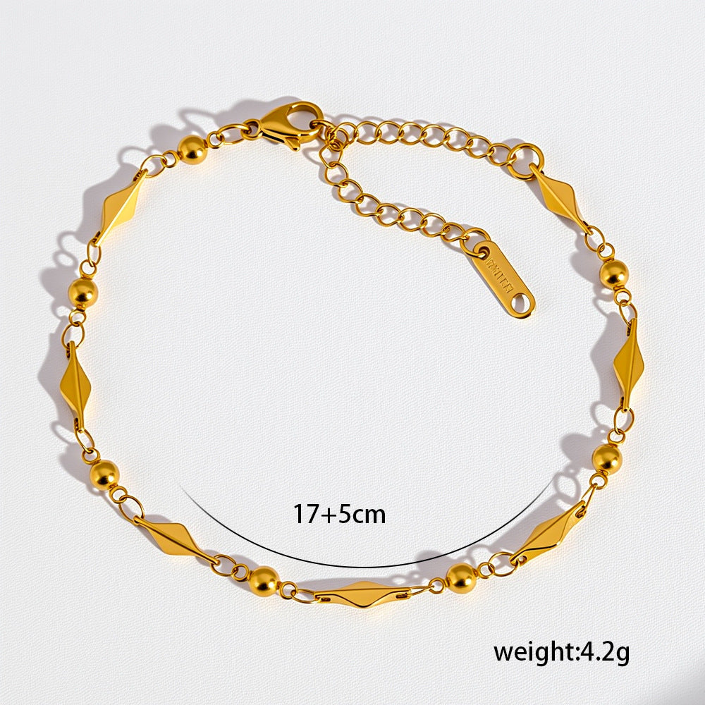 Minimalist Titanium Steel Niche All-Match 18K Gold-Plated Bracelet For Women