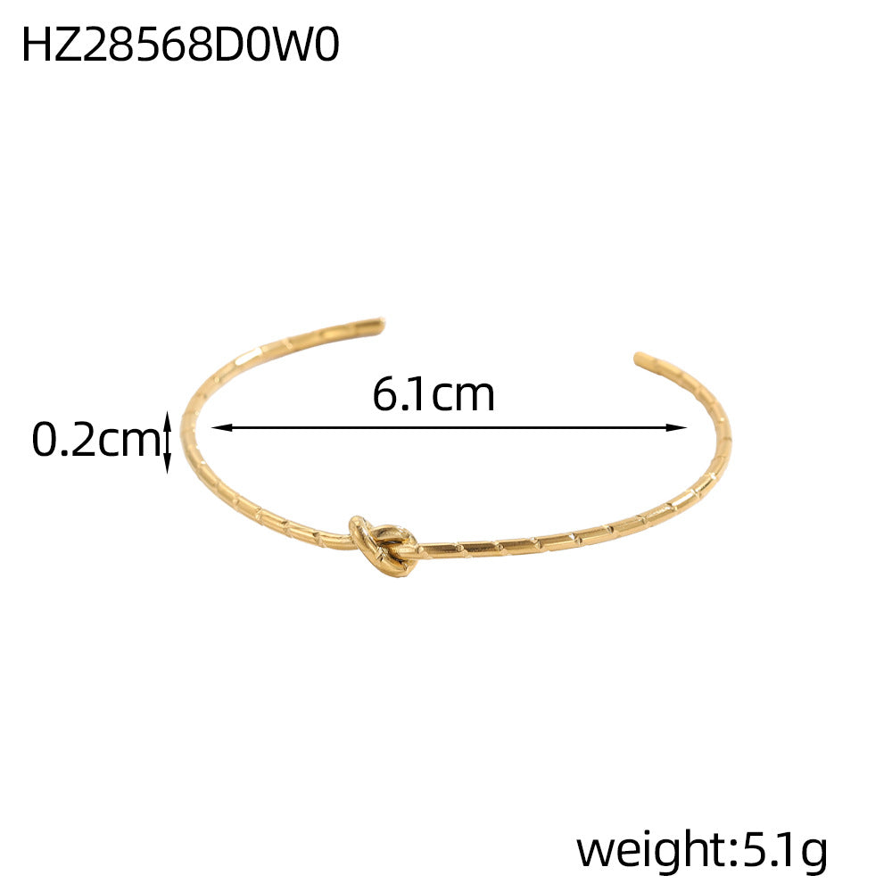 Personalized Patterned Bracelet For Women Elegant Geometric Layering Bangle In Solid Colors