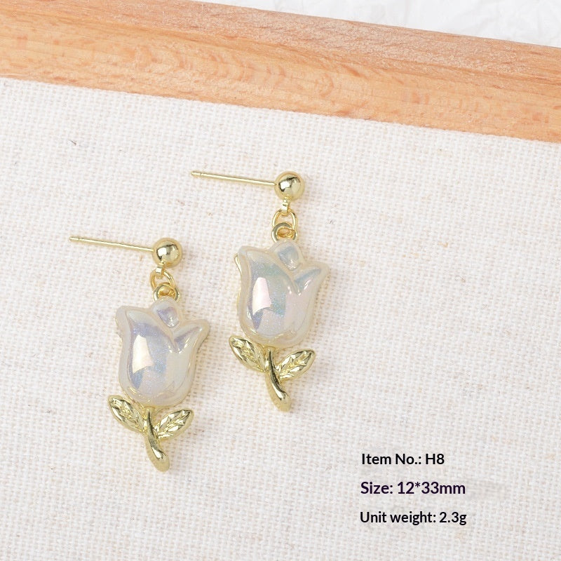 Creative Simple And Versatile Summer Flower Tulip Earrings Women