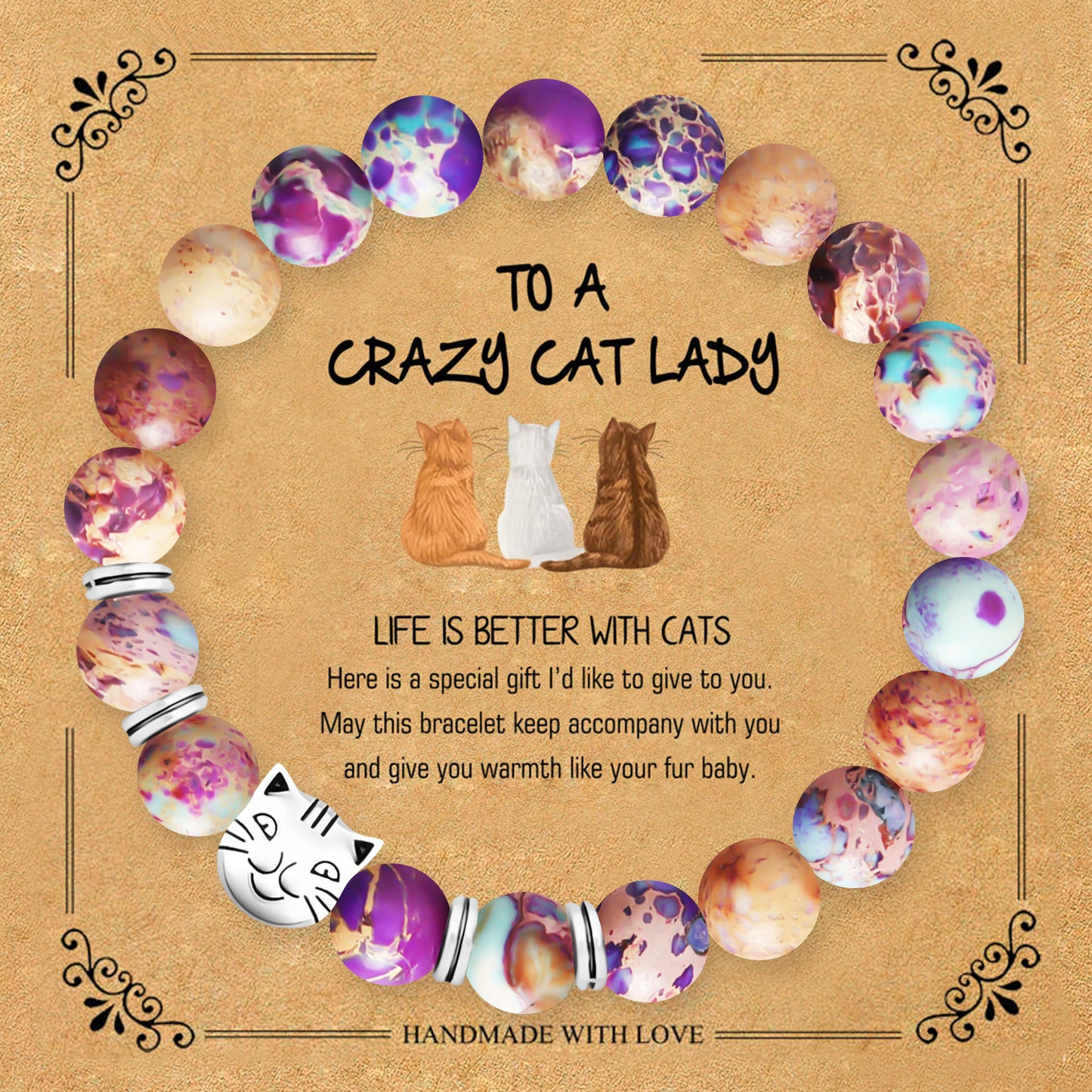 Natural Turquoise Stone Bracelet With A Card