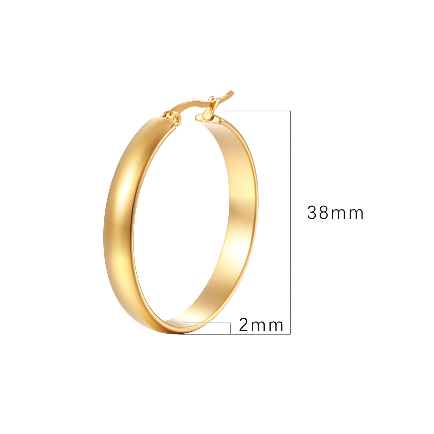 Fashionable Round Spherical Stainless Steel Hoop Earrings For Women