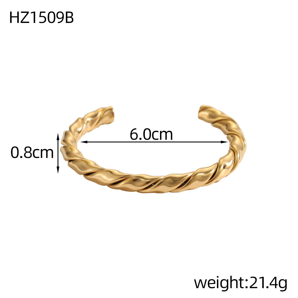 Personalized Patterned Bracelet For Women Elegant Geometric Layering Bangle In Solid Colors