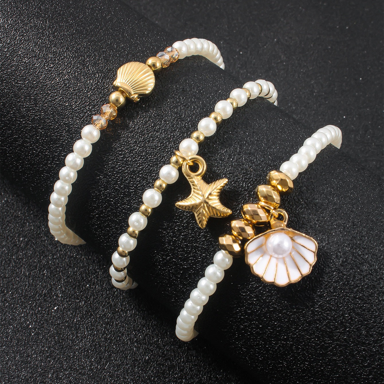 Starfish And Turtle Beaded Bracelet Set